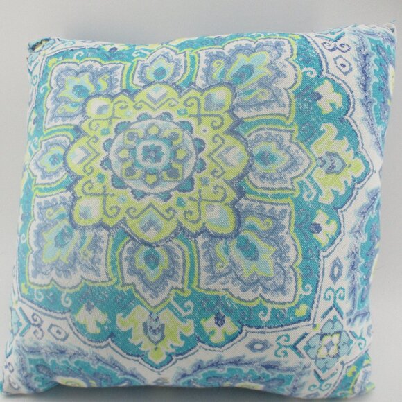13.5" Blue and Yellow Pillow. - Picture 1 of 2